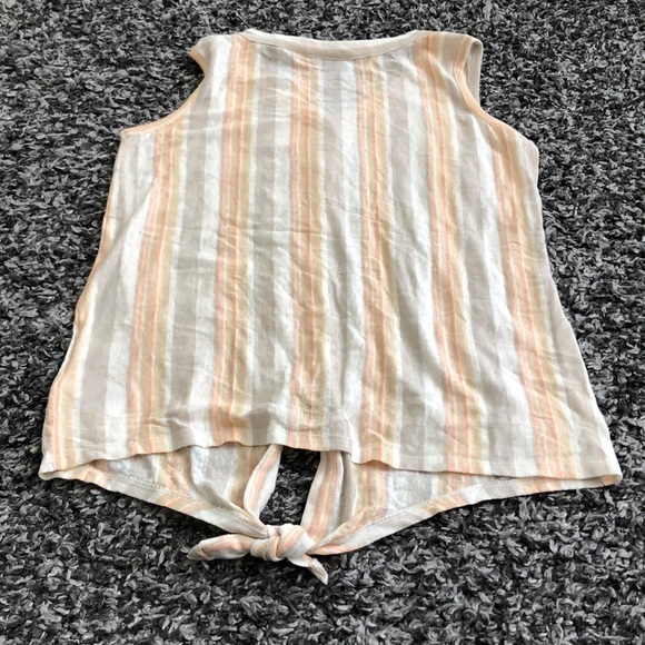 RACHEL Zoe striped button up tank with front tie - Picture 5 of 5